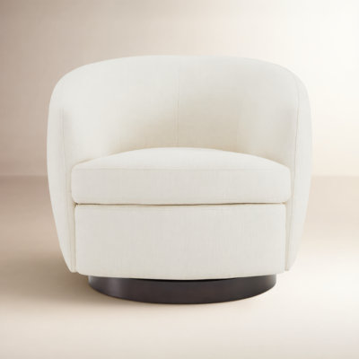 Marcy Linen Swivel Barrel Chair