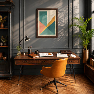 Geometric Balance Mid-Century - Framed Print