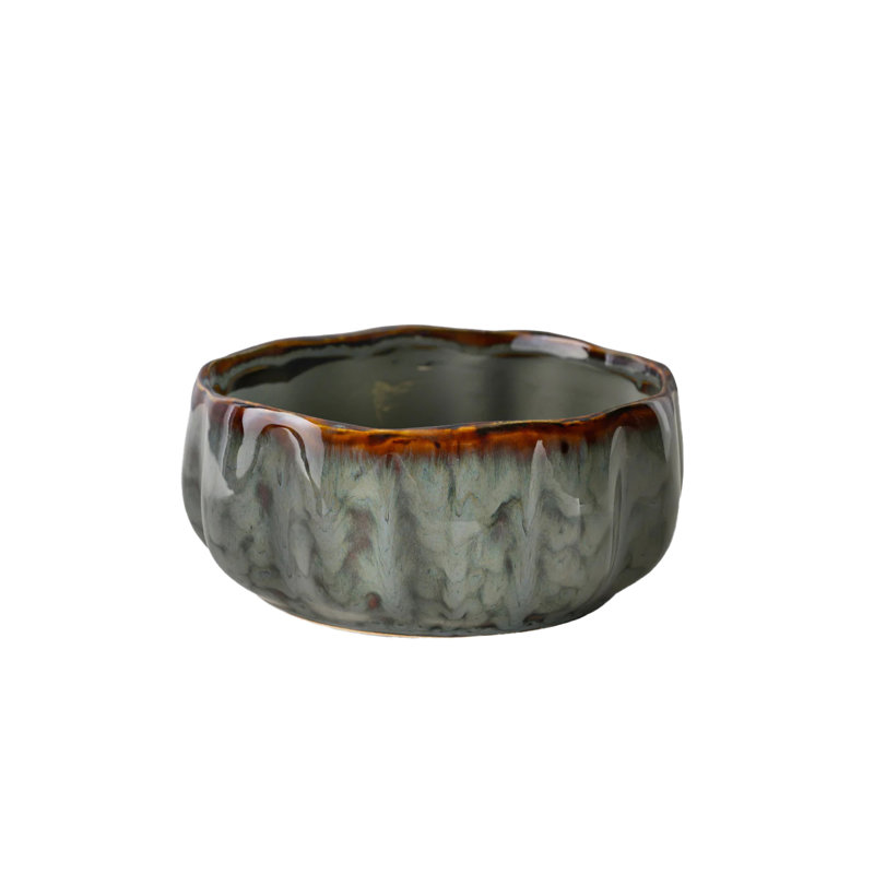  Bol en céramique Emberstone - pot de plantes grasses, grand bol de table pour fourre-tout, clés, bonbons ou fruits, bol décoratif en céramique pour la maison et le bureau, diamètre de 6,5 po (ouverture de 6 po) et hauteur de 3 po