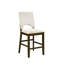 Ensemble de 2 chaises contemporaines à hauteur de comptoir rembourrées en tissu beige clair