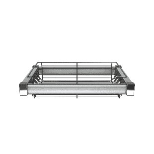 Chrome Premium 16.5" Full-Extension Slide-out Wire Basket with Aluminum Frame - Shallow 5.1" Height