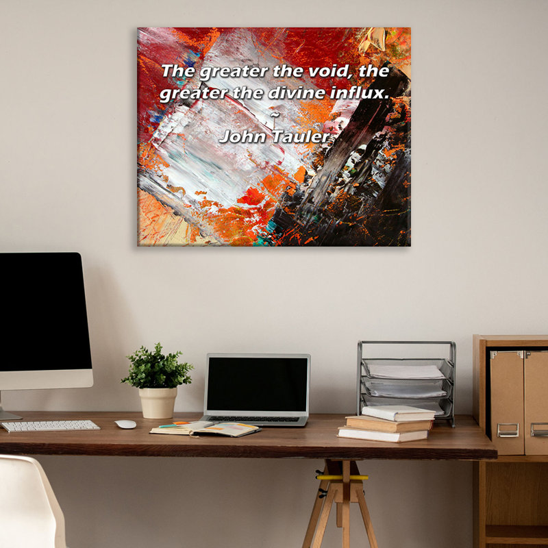 Trinx Gallery Wrapped Canvas By John Tauler: "The greater the void, the greater the divine in, 17" H x 24" W