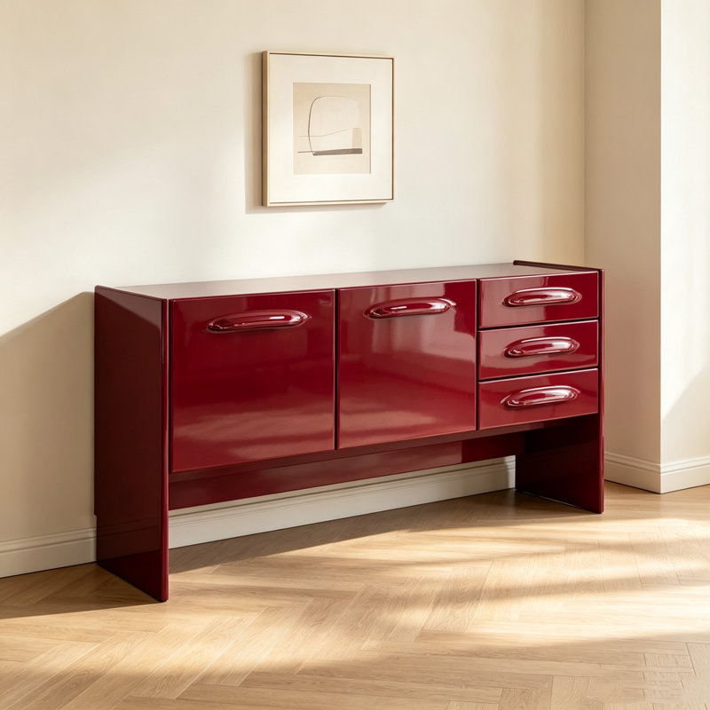 Simple Style Sideboard, Red