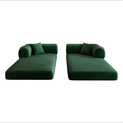 78.8" Compression Sofa,Convertible Floor Sofa Bed-With Pillow Back Support Armrest,Comfy Futon Couch Sleeper Bed,Loveseats Boneless Modular Sectional Sofa,Corduroy Fabric,For Living Room,Bedroom