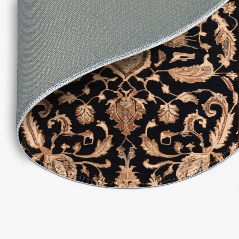 Tapis d'intérieur et d'extérieur brun Persian, Rond 5 pi