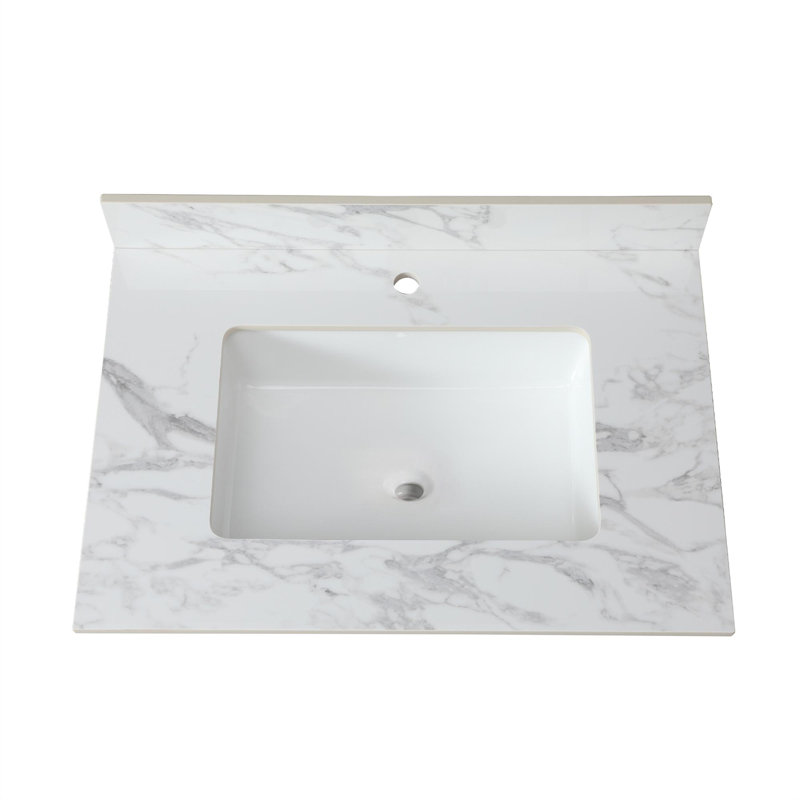Undermount Rectangular Ceramic Sink, Single