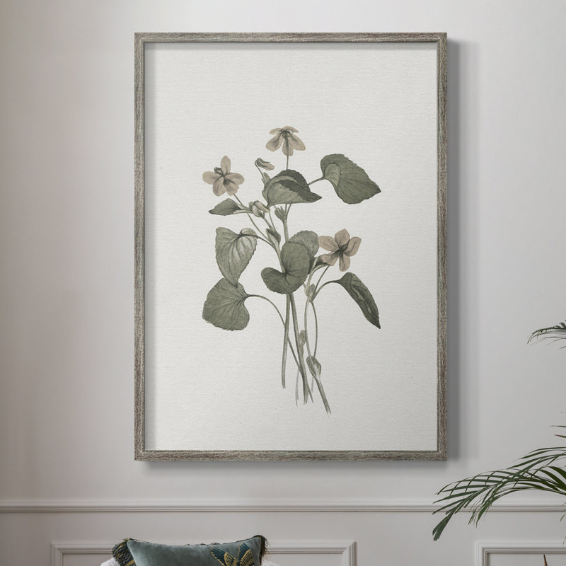 Impression florale vintage encadrée CXLV III - bois massif, H 11 po x l 9 po
