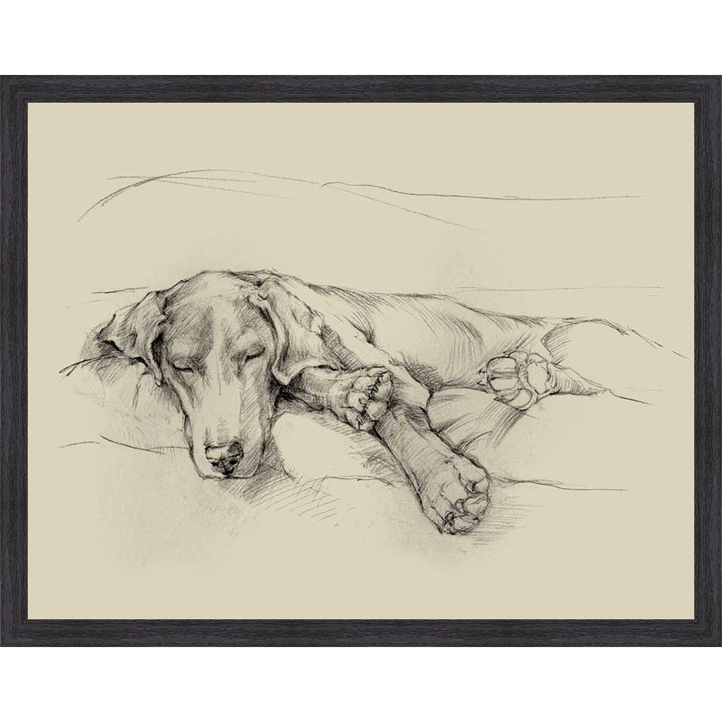 «Dog Days II», reproduction de dessin encadrée