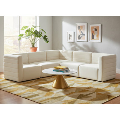 Enso Velvet L-Shaped Sectional Reversible