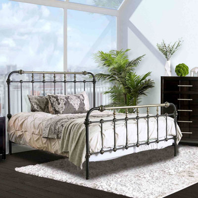 Mobilier de chambre à coucher style transitionnel noir antique 1pc