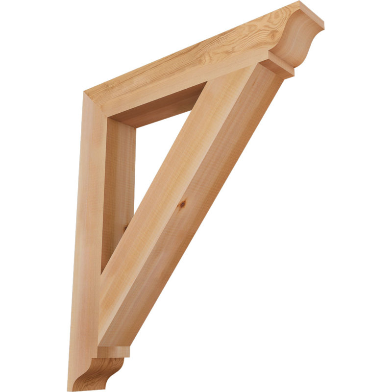 3 1/2"W x 26"D x 30"H Traditional Traditional Smooth Bracket, Western Red Cedar, 30" H x 3.5" W x 26" D