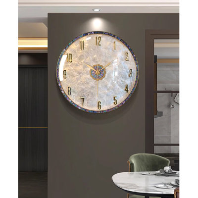 Golden White Seashell Metal Wall Clocks