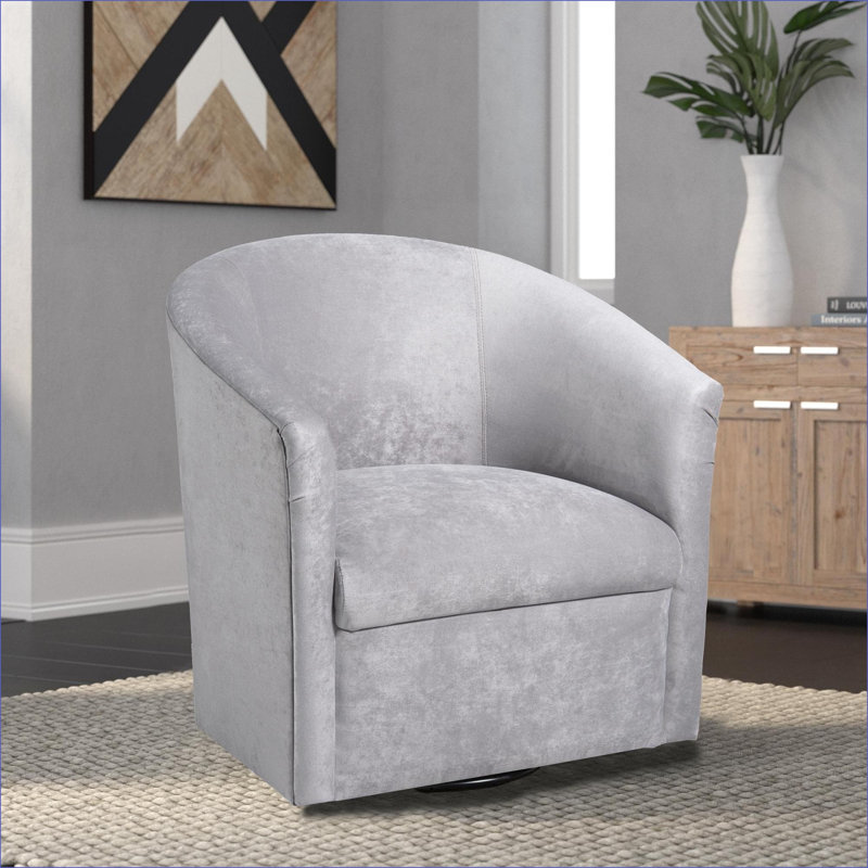 Fauteuil d'appoint pivotant à 360 degrés Eden, Microsuède argenté