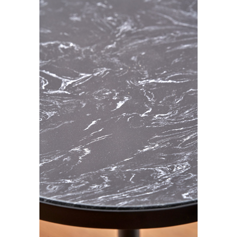 Wolak Marble and Metal Cylinder Base Side Table