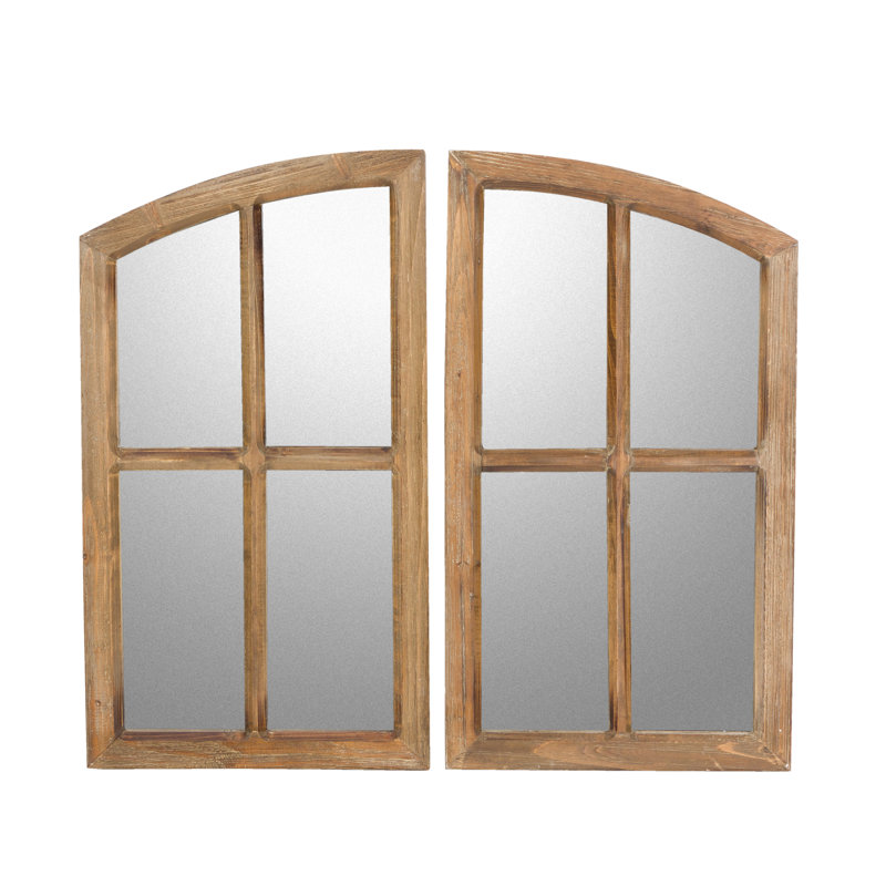 Ensemble de miroir de ferme Jolene, 27 po x 32 po, Noyer