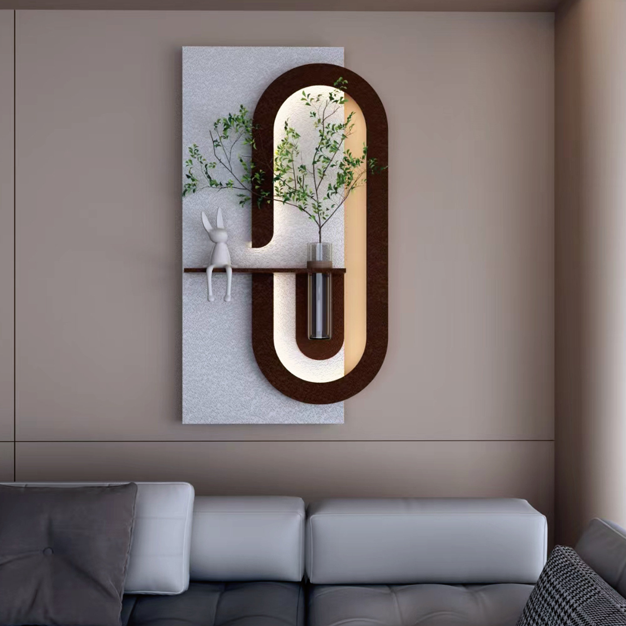 Corrigan Studio® Adjustable Three-Color LED Sandstone Wall Decor With ...