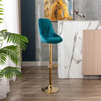 Tabouret de bar avec dossier et repose-pieds réglables en hauteur ivoire