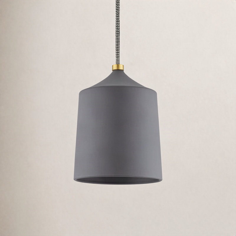 Megan Single Light Pendant, Aged Brass, Matte Black