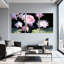 Ensemble de 3 toiles murales à motifs floraux de roses roses et d'orchidées-468470838