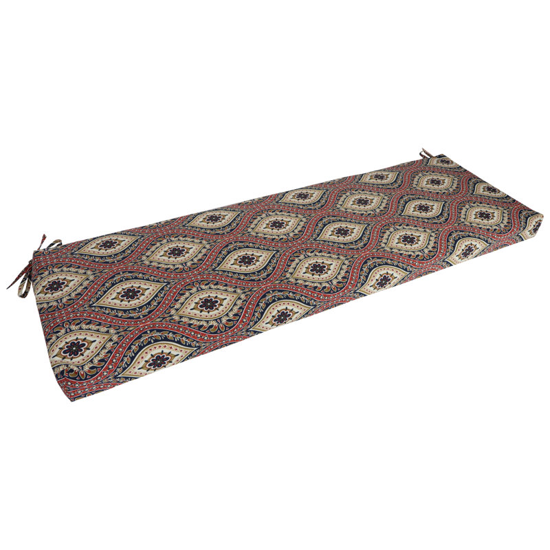 Coussin de banc d'extérieur, Rouge / brun clair / Jasmina Lakewood marocain, L 60 po x P 19 po