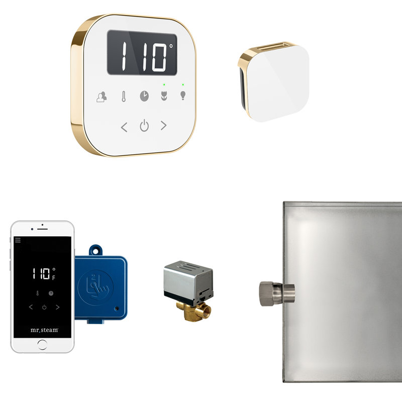 Ensemble de générateur de vapeur AirButler, Blanc / laiton poli
