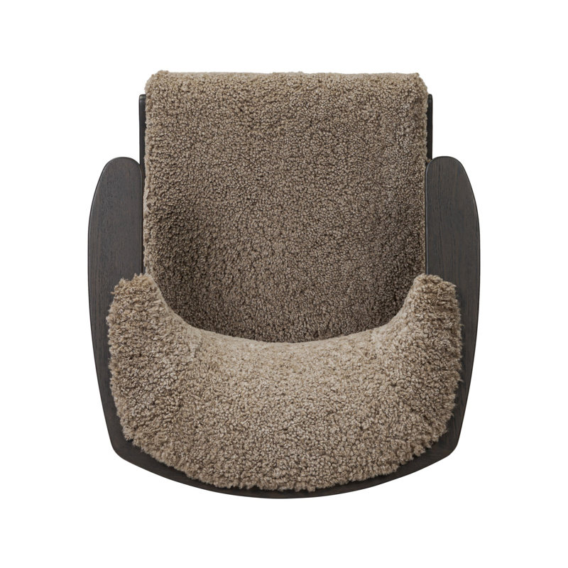 Fabian Chair-Cream Shearling, Taupe Shearling, Smoked Black Oak