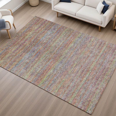 Premium Machine Washable Mayfield AMF2148 Striped Rug