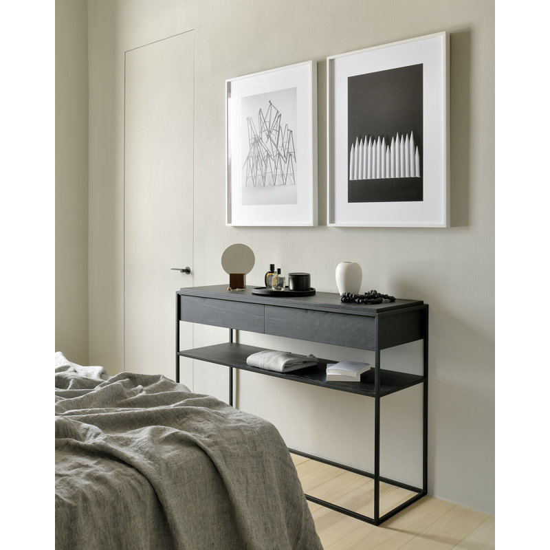 Monolit 48'' W Solid Wood Console Table, Black
