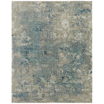 Abstract Area Rug in Blue