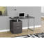 Bureau d'ordinateur 48 pouces rectangulaire avec tiroirs, stratifié gris et pieds en acier