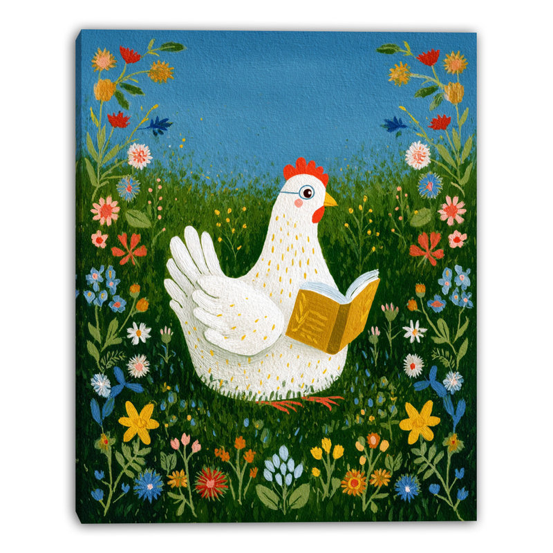 Art mural sur toile tendue avec jardin de lecture, H 48 po x l 32 po x P 1,5 po