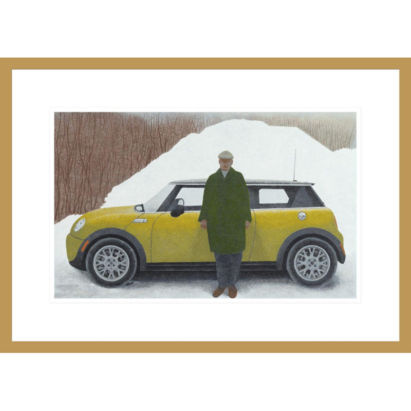 «Artist and Car» par Alex Colville - Reproduction giclée encadrée, H 15,63 po x l 21,75 po