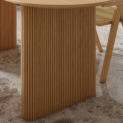Oval Burlywood Solid Wood Dining Table