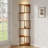 6-Tier Industrial Corner Bookshelf With LED Lights & Mirror Shelves For Living Room, Bedroom-2060443499