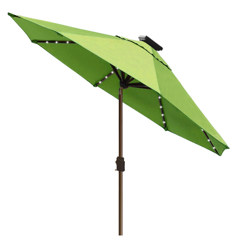 Parasol de marché Ayzah 9 pi avec 80 lumières DEL, Vert gazon