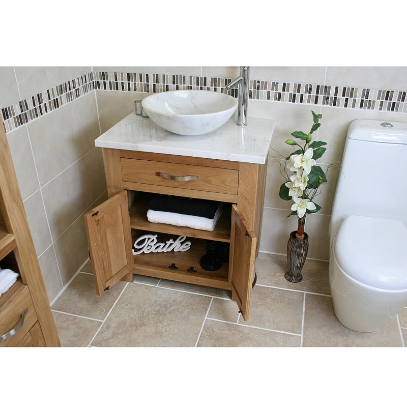 Sycamore 751mm Single Bathroom Vanity with Vessel Stone Basin
