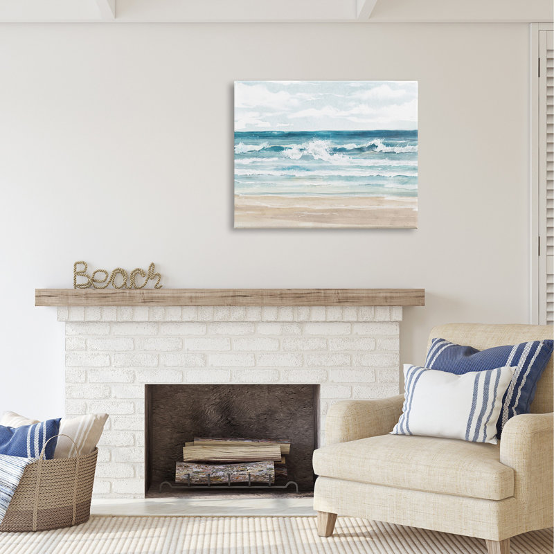 «On The Shore Beach Waves On Canvas» par Carson Lyons, reproduction, H 30 po x l 40 po x P 1,5 po