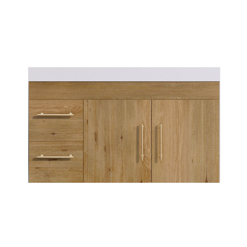Ensemble de meuble-lavabo mural simple 42 po Lussi Spring, Chêne et teck
