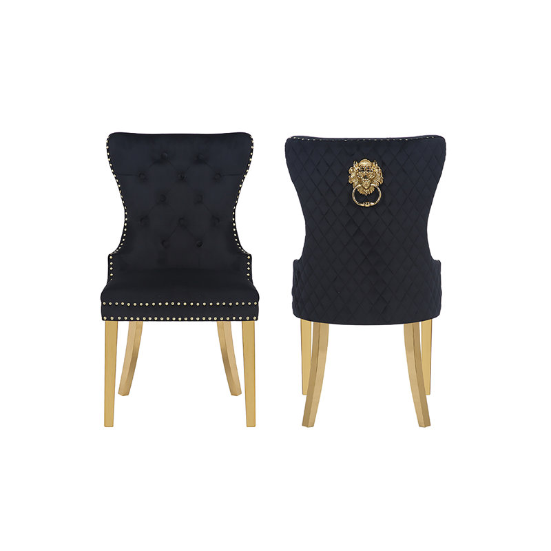 Fauteuil à oreilles Chemene, Noir