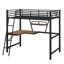 Lit mezzanine simple avec échelle de rangement pour bureau et garde-corps de sécurité pleine longueur