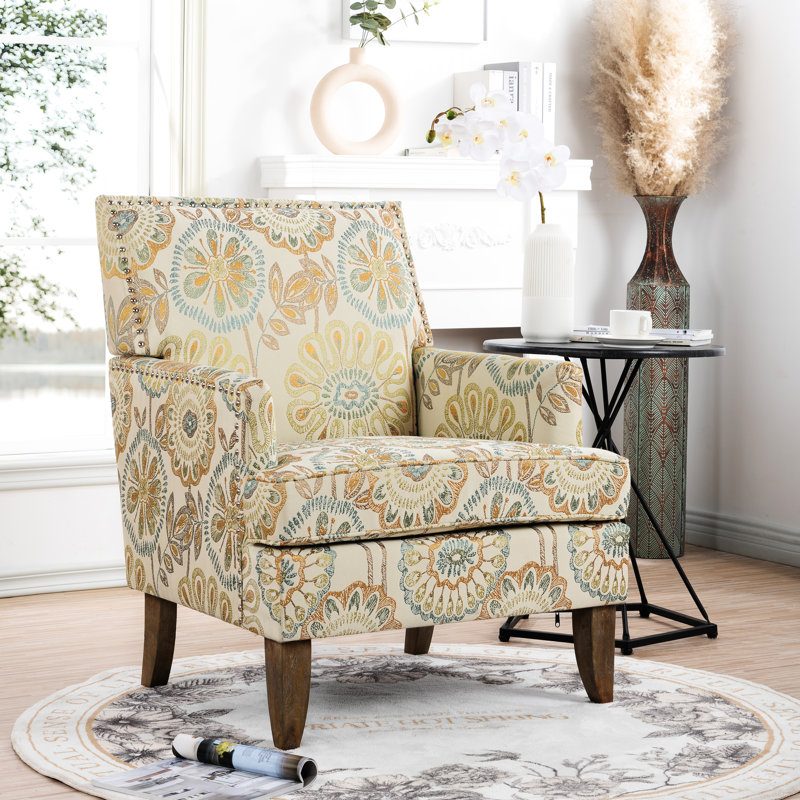 Caractéristique de l'article de confort confortable - chaises d'appoint élégantes, douces et délicates, style chaise en tissu beige et jaune, mousse de rembourrage en éponge haute densité, configuration de câblage, pied de bouleau
