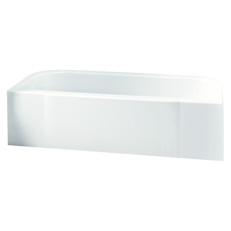 60'' L Soaking Bathtub, High Gloss Biscuit, Left