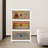 3PCS Foldable Storage Cabinets Stackable Storage Bins with Wheels