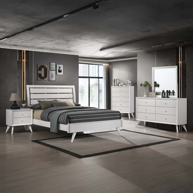 Commode 6 tiroirs Cerys, finition blanche