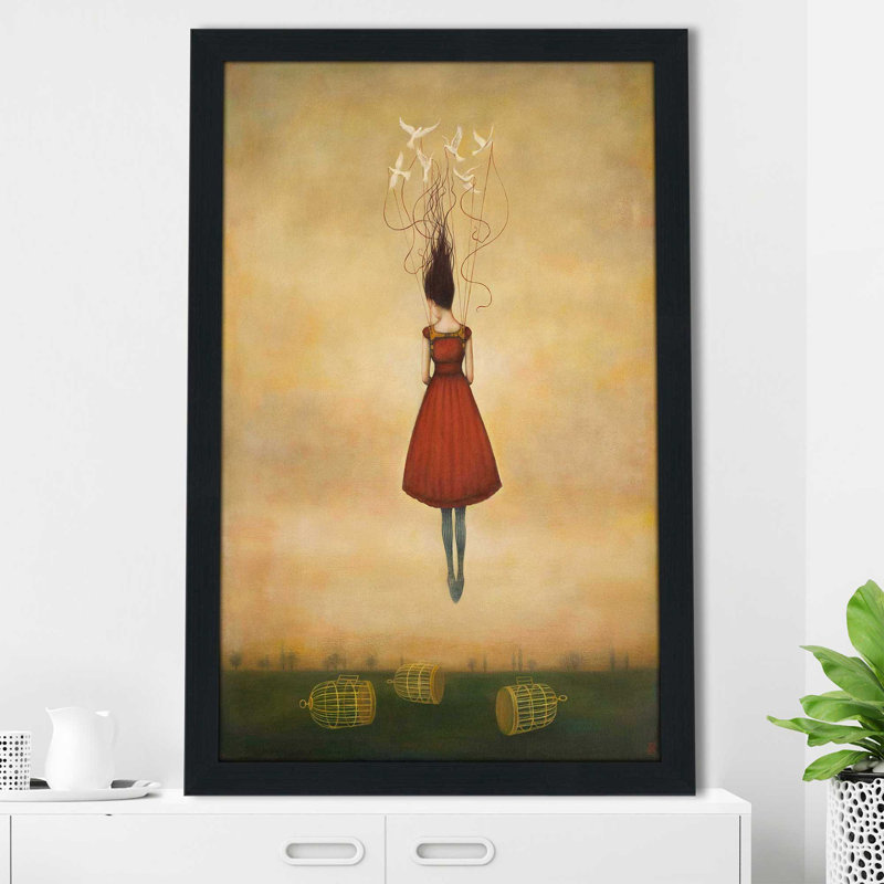 Suspension de l'incrédulité par Duy Huynh - Peinture, H 49,5 po x l 33,5 po x P 1 po, Cadre espresso