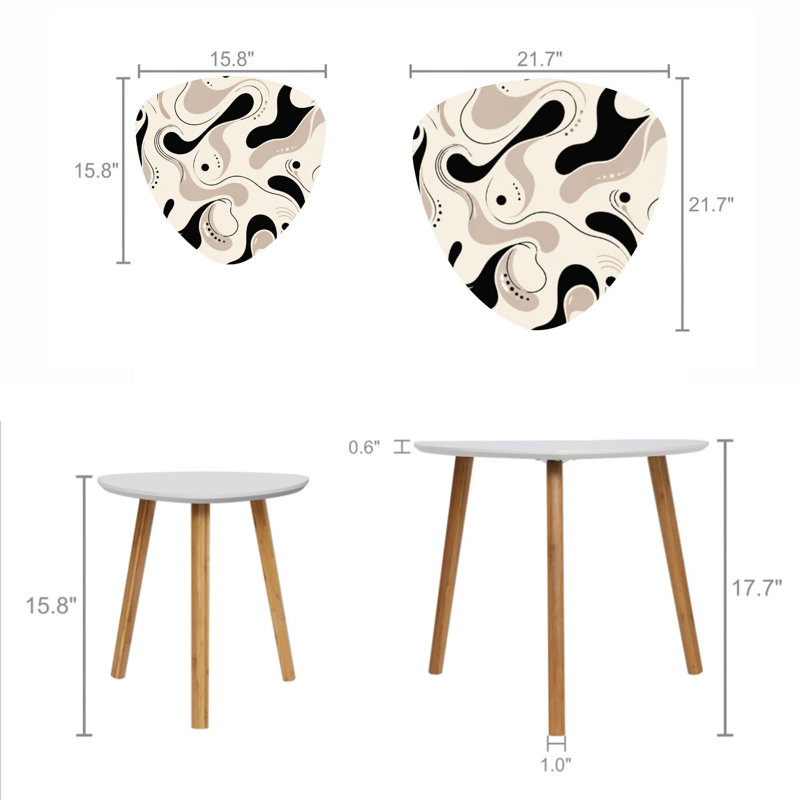 Ensemble de 2 tables basses gigognes Triangle