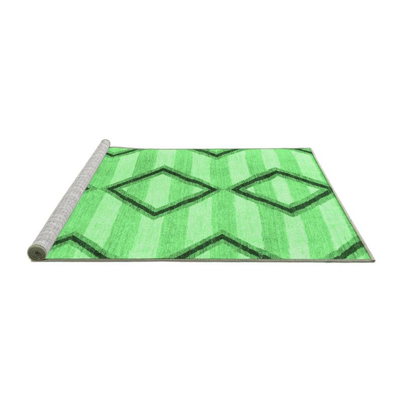 Washable Geometric Indoor Rug, Round 6'