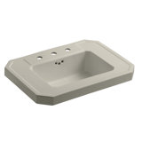 Kathryn Fireclay 27" Pedestal Bathroom Sink with Overflow