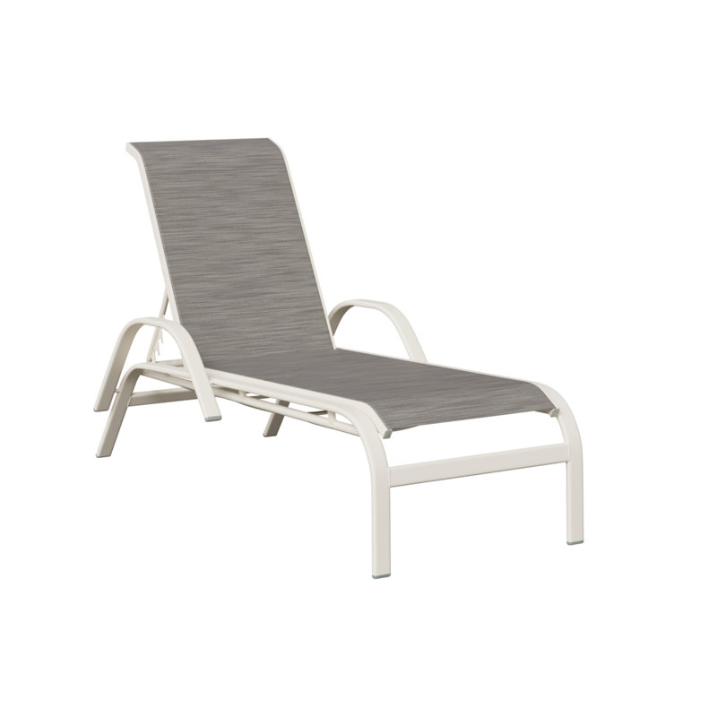 Méridienne en aluminium blanc mat Berlin Pearl, Blanc mat, Beige foncé