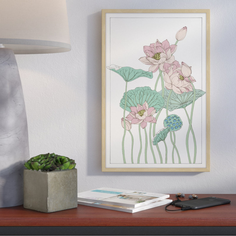 Botanical Gloriosa Lotus I - Single Picture Frame Print, 45cm H x 30cm W